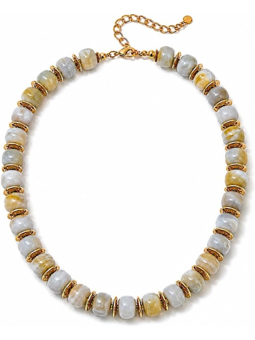 Women's Mix Gary Chunky Square Acrylic Beaded Adjustable Length Choker Necklaces